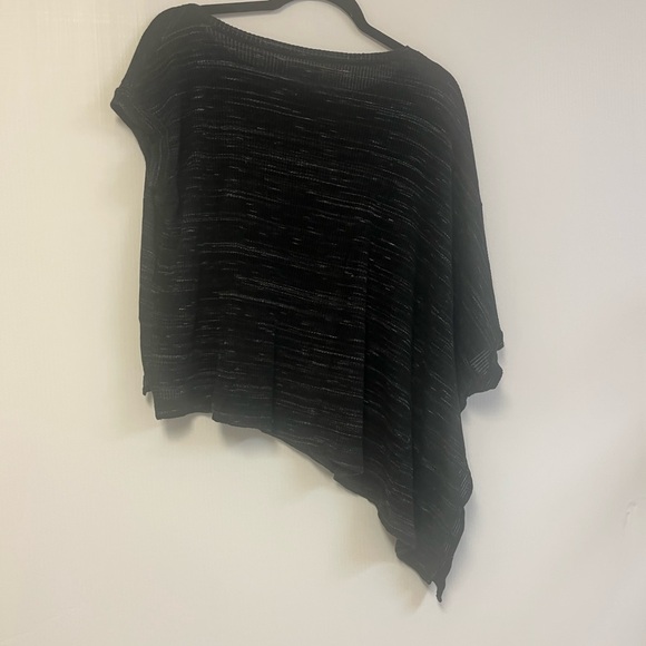 Free People Beach Top asymmetrical cover up ribbed stripped charcoal gray size S - Picture 6 of 7